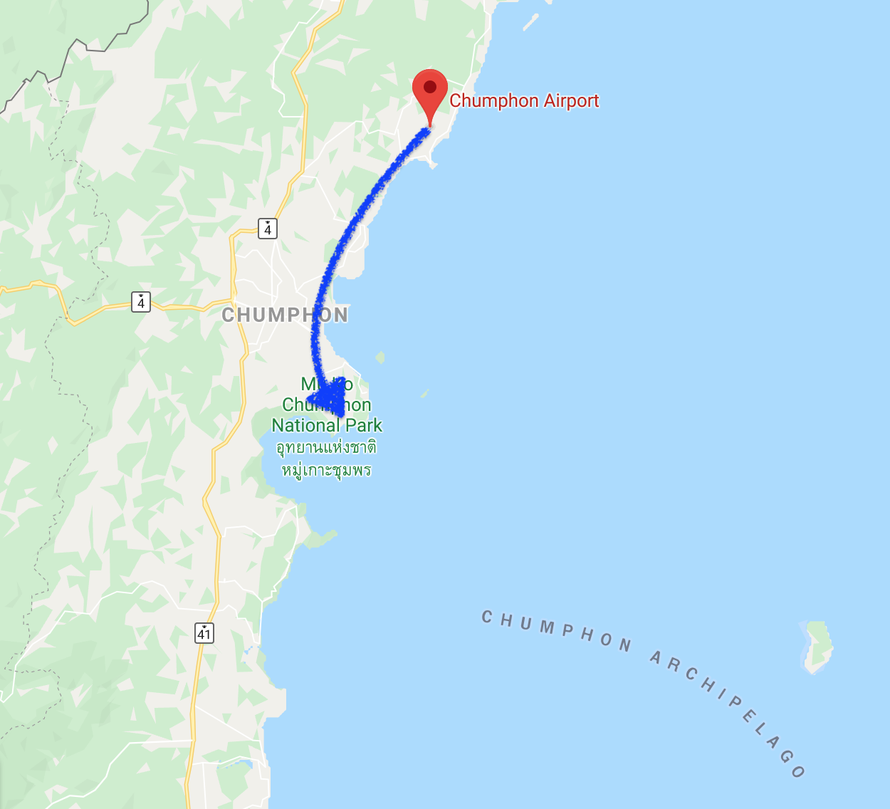 Transfer from Chumphon Airport to Moonshine Resort